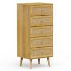 Vonhaus Sienna Rattan Tall Chest of Drawers