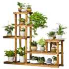 Neo 6 Tier Wooden Plant Stand For Balcony Indoor Garden & Patio Outdoor Flower Shelf Display Rack
