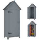 Outsunny Wooden Small Garden Shed With 3 Shelves And Tilt Roof Grey