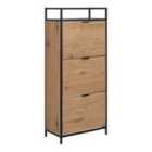 Furniture To Go Seaford Shoe Cabinet In Black And Oak