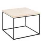 Furniture To Go Barossa Coffee Table, Travertine Paper Top, Black Steel Base 60Cm