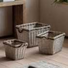 Crossland Grove Driftwood Woven Log Basket Natural Set Of 2