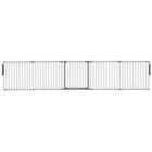 Safetots Premium Multi Panel Room Divider, Up To 370Cm Wide, Grey, 70Cm Tall, Flexible Barrier With Door For Baby And Toddler