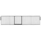 Safetots Premium Multi Panel Room Divider, Up To 331Cm Wide, Black, 70Cm Tall, Flexible Barrier With Door For Baby And Toddler