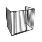 Safetots Extra Tall Multi Panel Fire Surround, 51Cm Deep X 118Cm Wide, Black, 105Cm High, Baby And Toddler Fire Guard