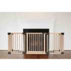 Safetots Wooden Multi Panel Fire Surround, 68Cm Deep X 200Cm Wide, Natural Wood, 76Cm Tall, Baby And Toddler Fire Guard