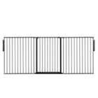 Safetots Premium Extra Tall Room Divider, Up To 226Cm Wide, Black, 105Cm Tall, Multi Panel Barrier For Baby And Toddler