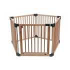 Safetots Wooden Play Den, Pentagon, 5 X 80Cm, Natural Wood, Play Den For Toddlers, Large Play Pen, Easy Installation
