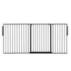 Safetots Premium Extra Tall Room Divider, Up To 200Cm Wide, Black, 105Cm Tall, Multi Panel Barrier For Baby And Toddler