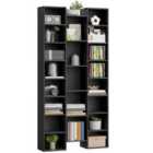 Homcom Tall Bookshelf With 21 Compartments And 10 Adjustable Shelves, Black