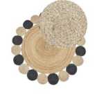 Beliani Rug VOSTAN Black ? 140 cm Jute