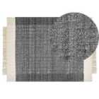Beliani Rug ATLANTI Black 140x200 cm Wool