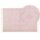 Beliani Rug ADANA Pastel Pink 160x230 cm Wool