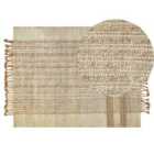 Beliani Rug ORTAOBA Beige 140x200 cm Jute