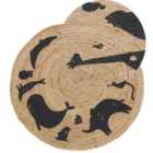 Beliani Kids Rug EARTH Beige ? 120 cm Jute