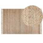 Beliani Rug ABANA Beige 140x200 cm Jute