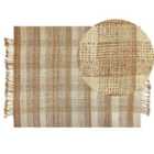 Beliani Rug BERISSA Beige 140x200 cm Jute