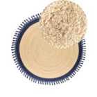 Beliani Rug MARTS Dark Blue ? 200 cm Jute