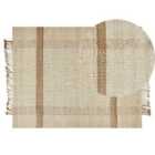 Beliani Rug YELMEZ Beige 140x200 cm Jute