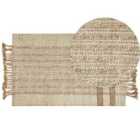 Beliani Rug ORTAOBA Beige 80x150 cm Jute