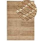 Beliani Rug KAMBERLI Beige 160x230 cm Jute