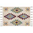 Beliani Rug DUZCE Beige 160x230 cm Cotton