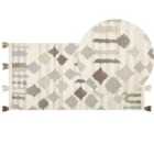 Beliani Rug KAGHTSRASHEN Beige 80x150 cm Wool Kilim