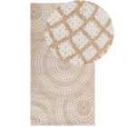 Beliani Rug ARIBA White Beige 80x150 cm Jute