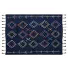 Beliani Rug CORUM Black 140x200 cm Cotton