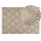 Beliani Rug KACEM Beige 140x200 cm Cotton