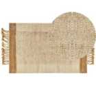 Beliani Rug DEDEMLI Beige 80x150 cm Jute
