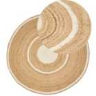 Beliani Rug HALFELI Beige ? 140 cm Jute