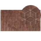 Beliani Faux Fur Rug THATTA Brown 80x150 cm