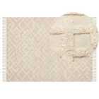 Beliani Rug ARDAHAN Beige 140x200 cm Cotton