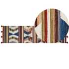 Beliani Rug MRGASHAT Multicolour 80x300 cm Wool Kilim