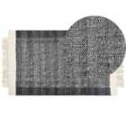 Beliani Rug ATLANTI Black 80x150 cm Wool