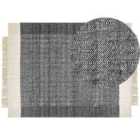 Beliani Rug ATLANTI Black 160x230 cm Wool