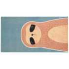 Beliani Kids Rug ISAK Blue 80x150 cm Cotton