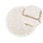 Beliani Rug HORASAN Light Beige ? 140 cm Cotton