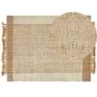 Beliani Rug DEDEMLI Beige 160x230 cm Jute