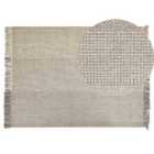 Beliani Rug TEKELER Grey 140x200 cm Wool