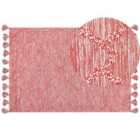 Beliani Rug NIGDE Red 160x230 cm Cotton