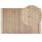 Beliani Rug ABANA Beige 160x230 cm Jute