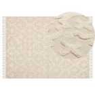 Beliani Rug ITANAGAR Beige 140x200 cm Cotton