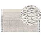 Beliani Rug OMERLI White 140x200 cm Wool