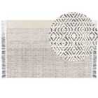 Beliani Rug OMERLI White 160x230 cm Wool