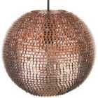 Beliani Pendant Lamp Seine Metal Copper