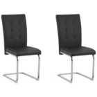 Beliani Set Of 2 Bar Chairs Valetta Faux Leather Swivel Light Beige