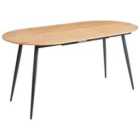 Beliani Extending Dining Table CLAVET Light Brown 120/160 cm 80 cm
