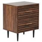 Beliani 2 Drawer Bedside Table KEITH Engineered Wood Dark Brown